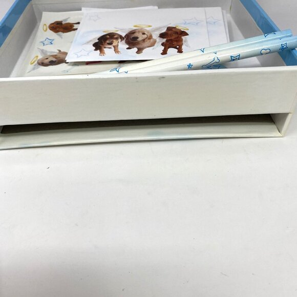 Scholastic Li'l Angels Puppy Dog Stationery Kit Magnetic Closure Box Preowned - Picture 8 of 12